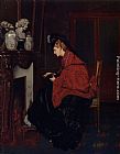 Jules Adolphe Goupil By The Fireplace painting